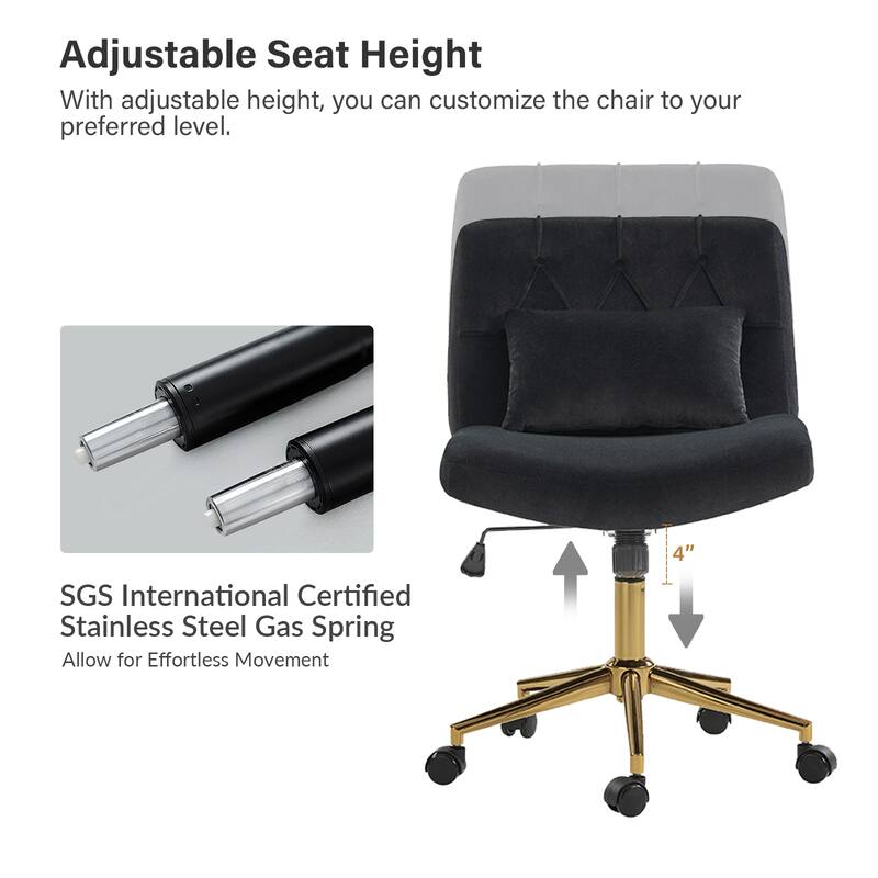Ollie Modern Flannel Swivel Tilting Office Chair with Pillow by HULALA HOME