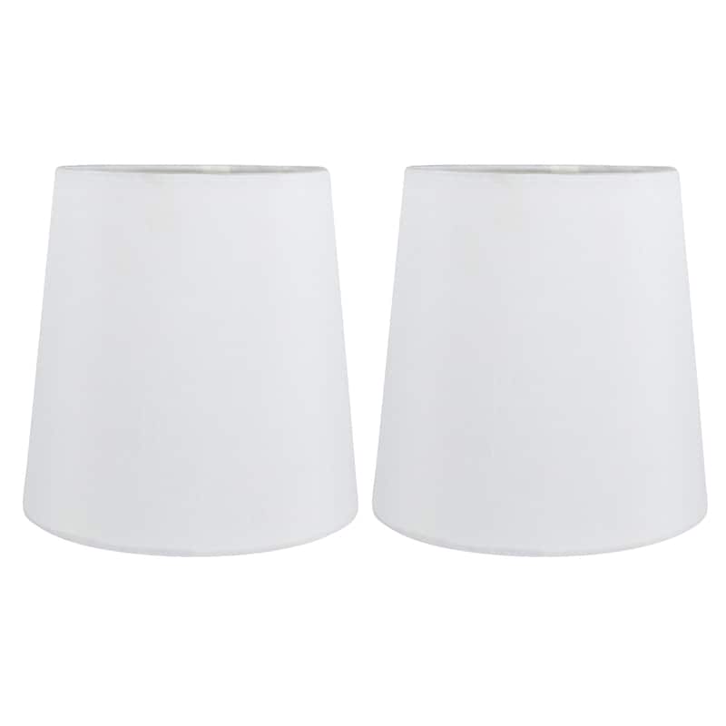 Meriville Faux Silk Clip On Chandelier Lamp Shades, 4-inch by 5-inch by 5-inch - Set of 2 - Off-White