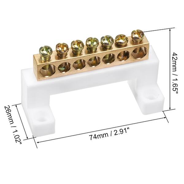 Copper Screw Terminal Block Bar 100A Double Row Bridge Shape 7