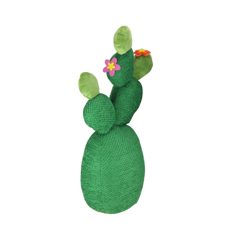 Artificial Plush Cactus Plant Decoration - 15" - Green