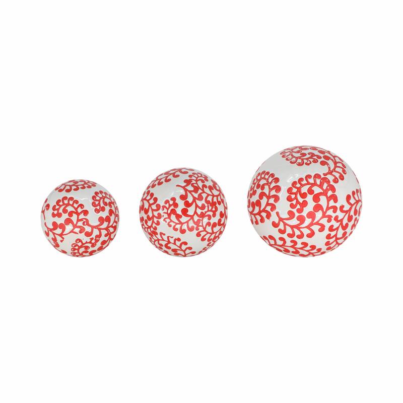 Sagebrook Home Ceramic Decorative Orbs Set - Enhance Your Space with Elegant Home Accents, Ideal for Stylish Interiors