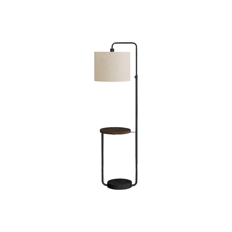 Lighting, 67"h, Floor Lamp, Usb Port Included, Black Metal, Ivory / Cream Shade, Contemporary
