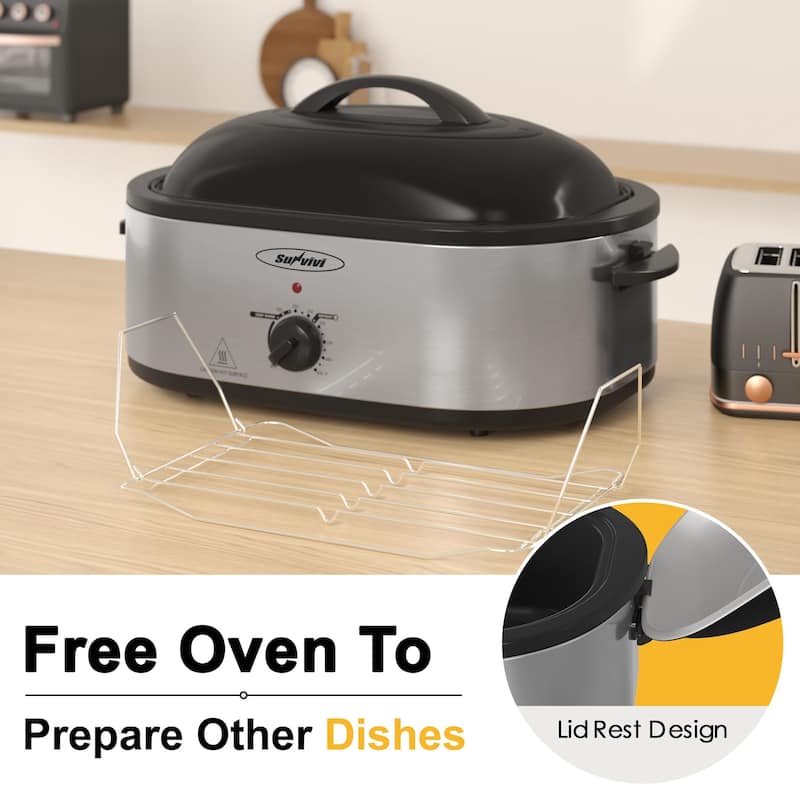 20-Quart Electric Roaster Oven with Self-Basting Lid