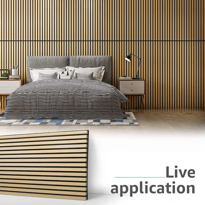 Art3d 23.6in x 47.2in Acoustic Wall Cladding Siding Board,Slat Wall Panels,4pcs