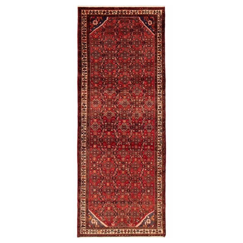 ECARPETGALLERY Hand-knotted Andelz Red Wool Rug - 3'8 x 9'10 - Red - 3'8 x 9'10