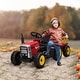 preview thumbnail 1 of 16, Aosom 12V Ride on Tractor with Trailer, 25W Dual Motors, Battery Powered Electric Tractor with Remote Control Red