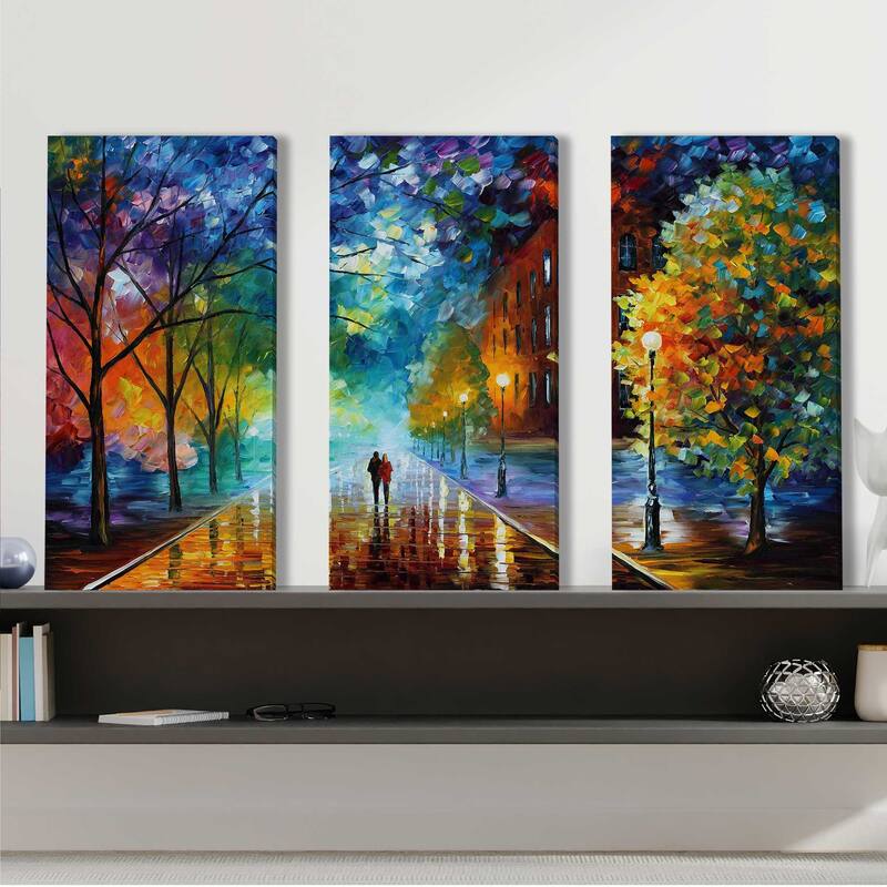 "Freshness Of Cold" by Leonid Afremov 3 Piece Set on Canvas
