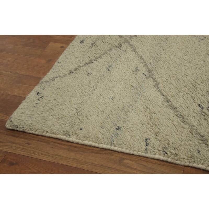 Moroccan Indian Area Rug, Hand-Knotted Wool Carpet - 9' 0'' X 6' 0''