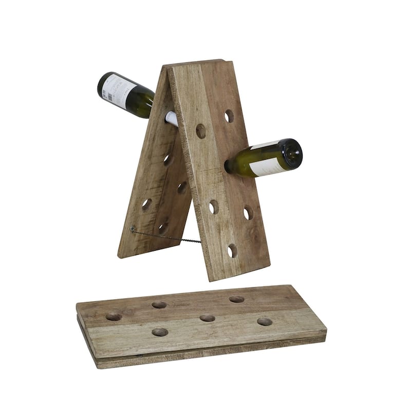 Foldable Wooden Bottle Holder - A