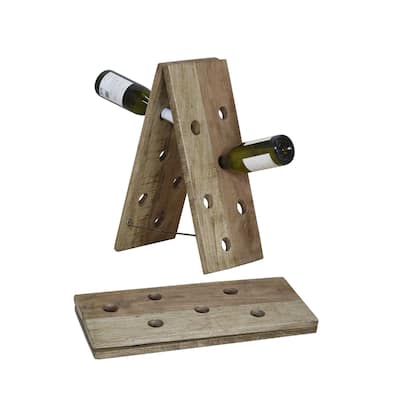 Foldable Wooden Bottle Holder - A
