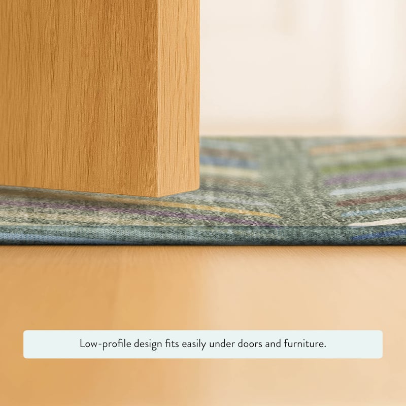 Machine Washable Indoor/ Outdoor Modern Feather Chantille Rug