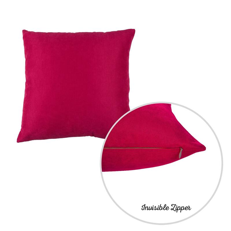 Honey Set of 2 Decorative Throw Pillow Cover Solid Color Square 22" in