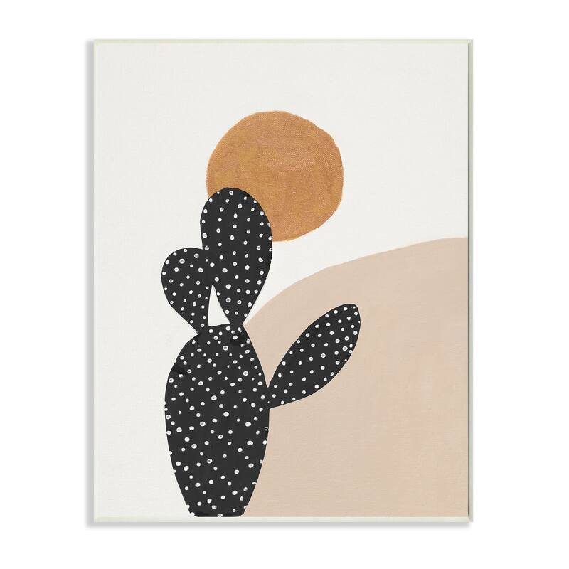 Stupell Prickly Pear Terracotta Abstract Landscape Desert Sun Wood Wall Art - Multi-Color - 10 x 15