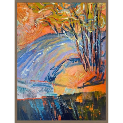 Cadmium Winter Solstice III by Dorothy Fagan (23 x 30 in.), Framed Canvas Wall Art Print - Sylvie Dark Gold