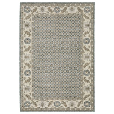 Style Haven Adalynn Bordered Floral Medallions Blue/ Ivory Area Rug