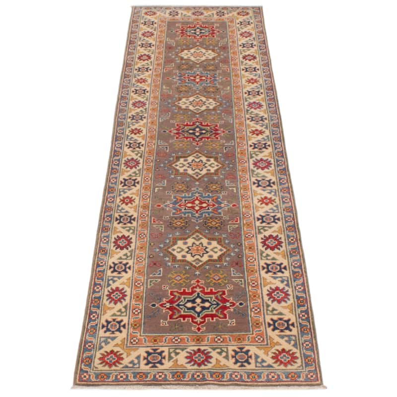 ECARPETGALLERY Hand-knotted Uzbek Ghazni Brown Wool Rug - 2'8 x 10'0