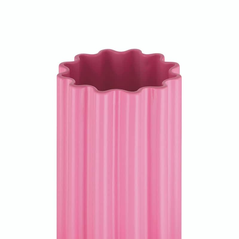 Modern Handmade Pink Ceramic Tall Floor Vase