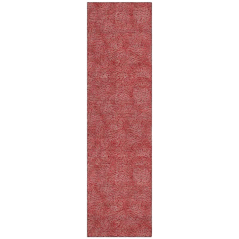 Machine Washable Indoor/ Outdoor Solid Modern Chantille Rug
