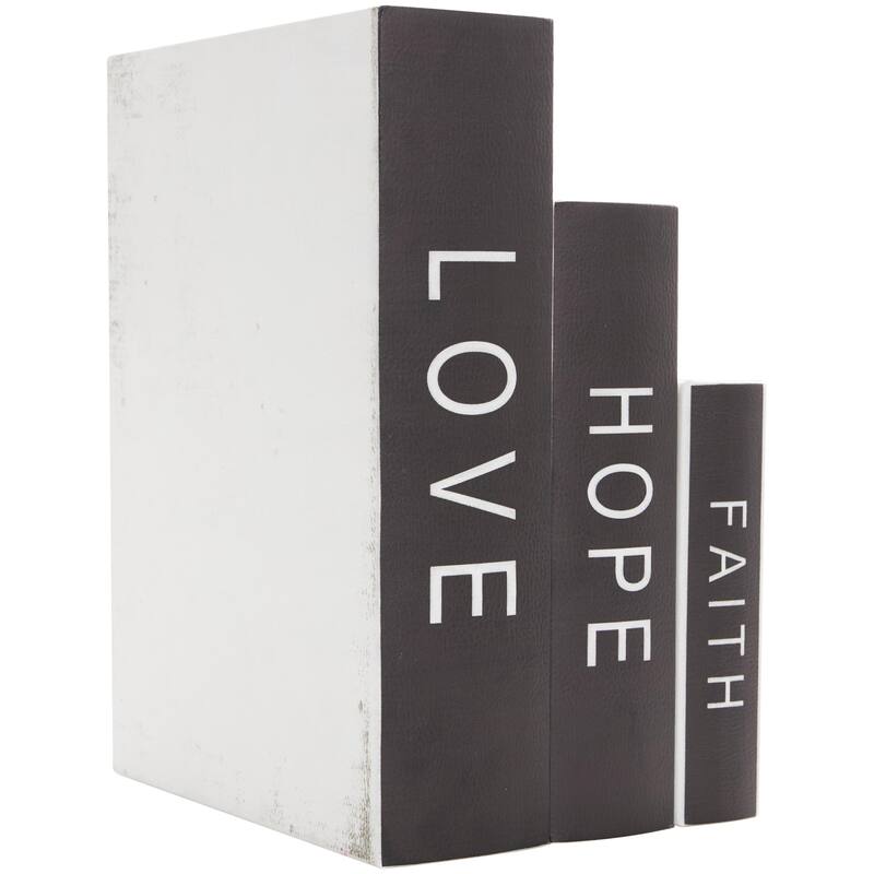 Faux Leather or Linen Fabric Book Storage Box - Set of 3 White, Beige, Black, Red or Light Gray - Roche River Decor