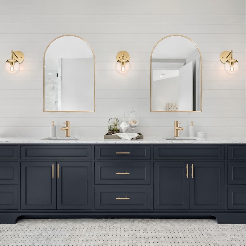 Modern Metal Framed Maeve Arched Wall Accent Mirror
