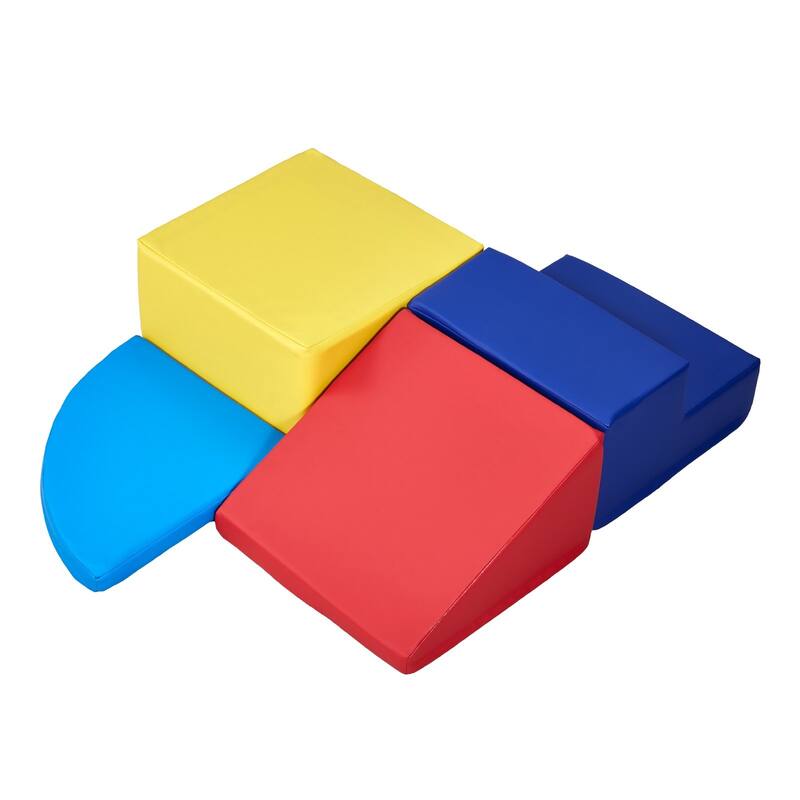 Multi Color PU Leather Foam Climbing Blocks Set, 4 Piece Educational Design - Multi Color - N/A - Multi Color