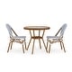 preview thumbnail 5 of 29, Martha Stewart All Weather Woven Bistro Table and Chairs Set with Aluminum Frames - 19"W x 21.75"D x 35"H Navy & White/Natural Frame