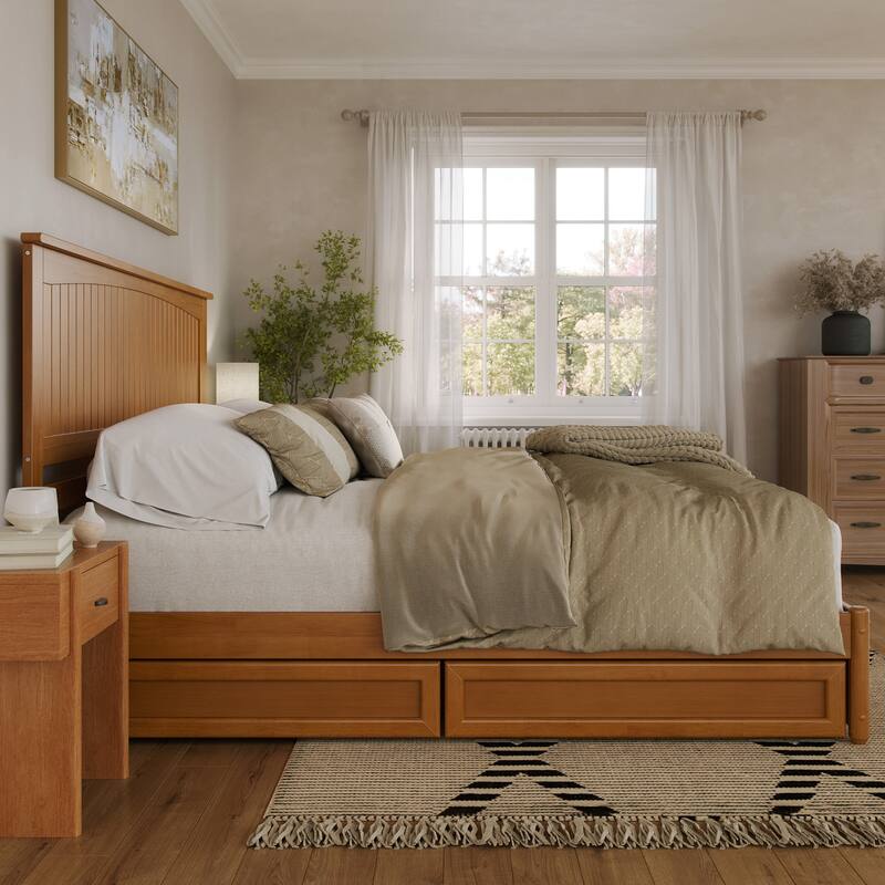 Malta Platform Bed with Panel Footboard and Storage Drawers