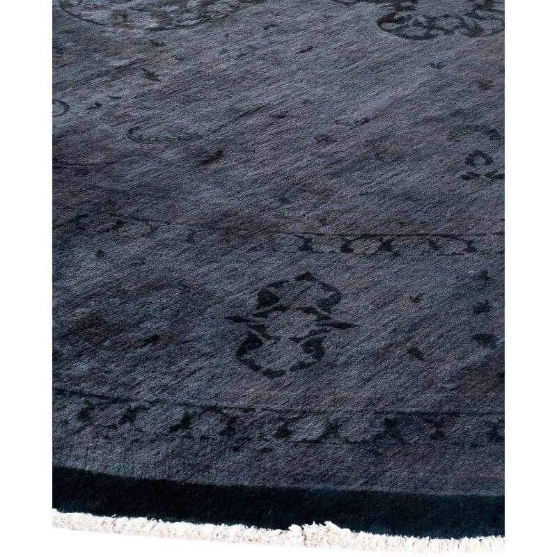Overdyed One-of-a-Kind Hand-Knotted Area Rug - Gray - 12' 1" x 12' 2"