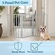 preview thumbnail 40 of 44, 3-Panel Indoor Foldable Dog Gate - 54x24-Inch Wood Freestanding Pet Fence