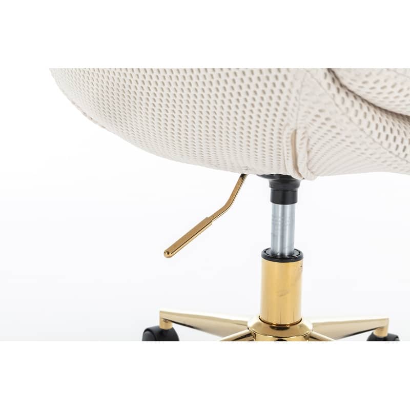 360°Swivel Home Office Chair With Adjustable Height and Gold Metal Base