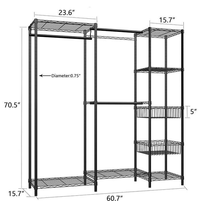6 Tiers Heavy Duty Garment Rack,Metal Clothing Rack Bed Bath & Beyond