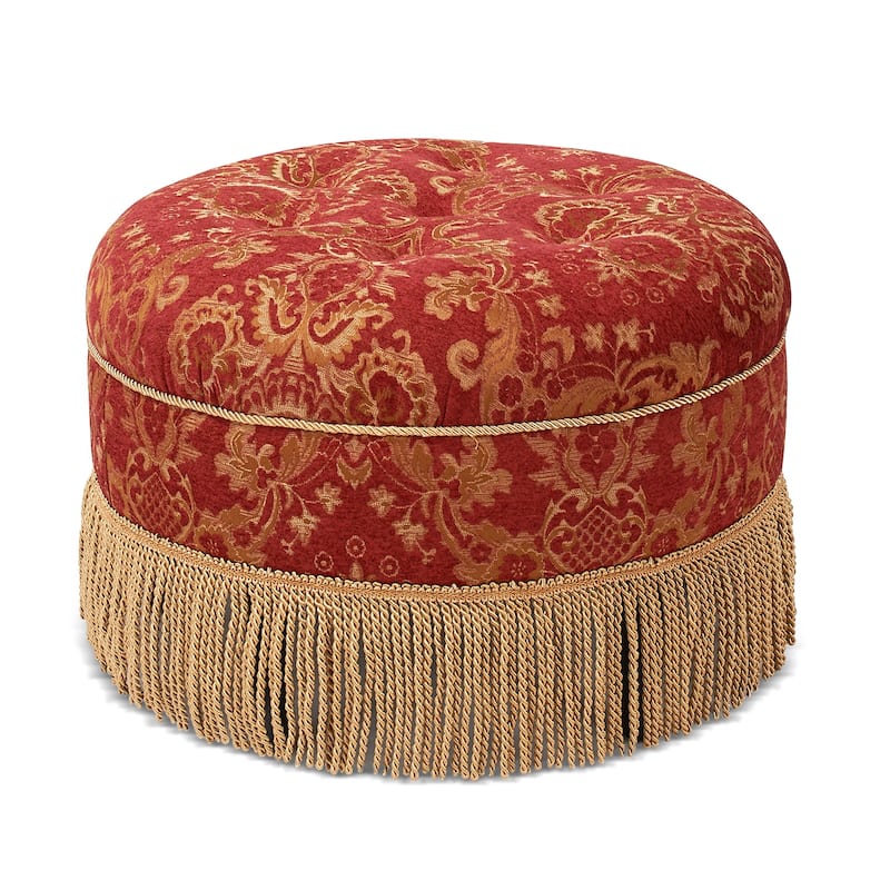 Yolanda 24" Upholstered Round Accent Ottoman