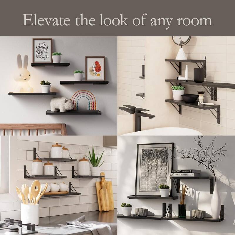 Wall Shelves for Bedroom Decor, Floating Shelves - 5.5"D x 16.5"W x 2.4"H