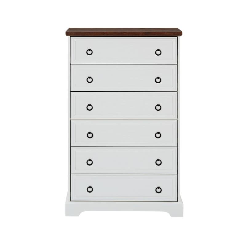 48" Tall Vertical Dresser Chest of Drawers, 6 Drawer Dresser for Bedroom