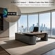 preview thumbnail 12 of 16, WESOME Reversible L-Shaped Adjustable Height Executive Standing Desk with Oval Storage Cabinet