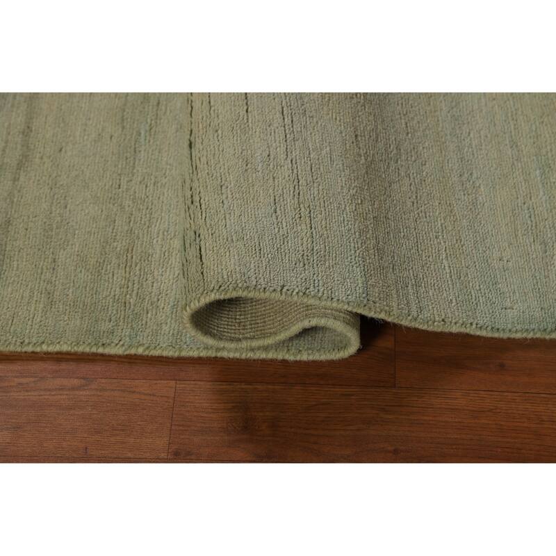 Green Gabbeh Modern Foyer Rug Handmade Wool Carpet - 2'7"x 3'11"