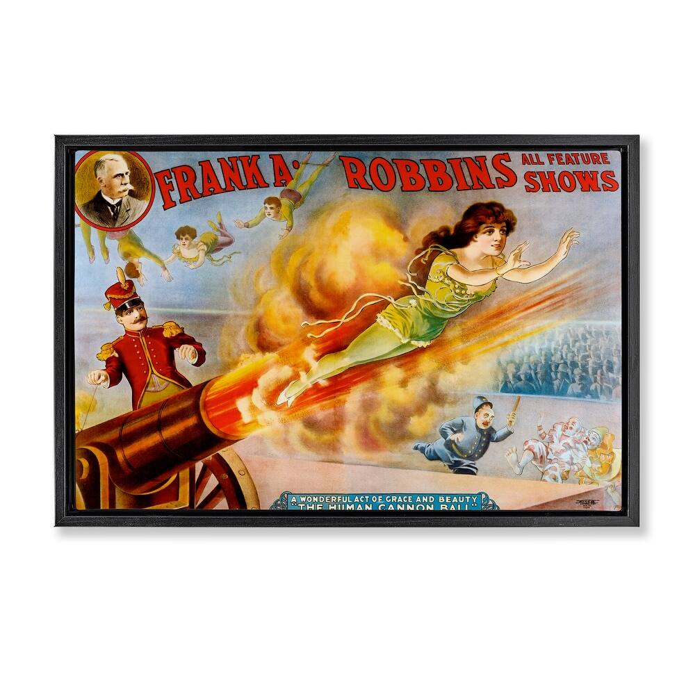 Stupell Vintage Circus Advertisement Framed Floater Canvas Wall Art Design By Marcus Jules