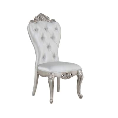 Cream and Golden Ivory Tufted Side Chairs (Set of 2)