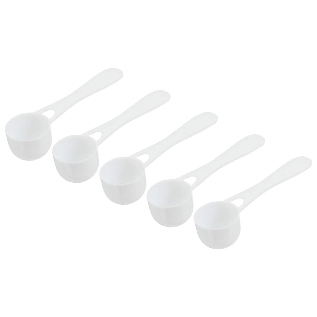 3.7" x 1.1" 5g Long Handle Plastic Measuring Spoons, 20Pcs Round Bottom - White