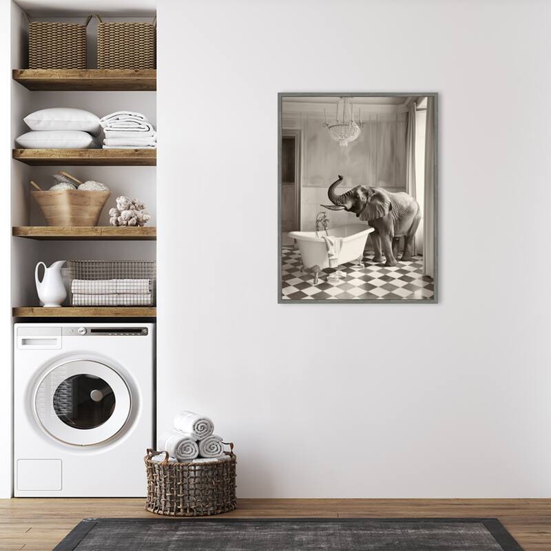 Luxury Lady Elephant by Niky Rahner Framed Canvas Wall Art
