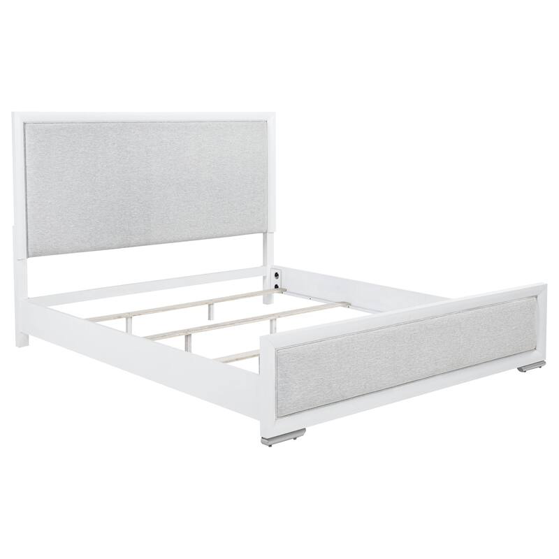 Gracemont 57-inch Panel Bed Grey and White - King