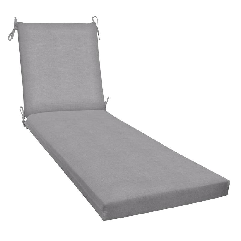 Textured Chaise Lounge Cushion - 22.5" wide x 70" long x 45" deep x 3.5" thick - Heathered Solid Grey