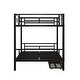 preview thumbnail 7 of 10, Metal Full Size Convertible Bunk Bed with 2 Drawers, Black