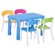 preview thumbnail 3 of 9, Qaba Kids Table and Chair Set 5 Piece Toddler Furniture Cartoon Pattern, Multicolor - 30" x 21.5" x 19.5"