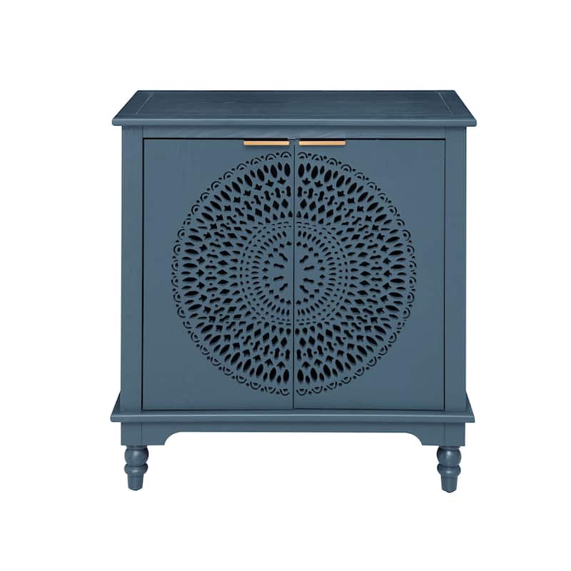 American style Hollow-Carved 2 Door Accent Cabinet Sideboard Buffet Storage Cabinet for Entryway Living Room Bedroom