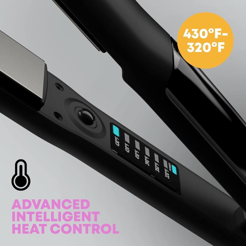 Revamp Progloss MoistureCare 1.25-Inch Flat Iron Steam Hair Straightener, Ceramic & Ionic Floating Plates, Auto-Off