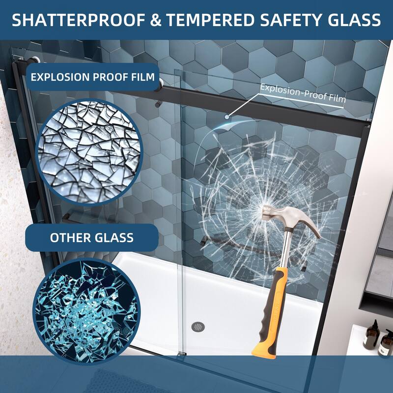 Advanced Sliding Shower Door with Soft Close System and Premium Tempered Glass