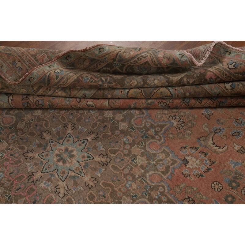 Floral Tabriz Persian Area Rug Handmade Living Room Wool Carpet - 9'8"x 12'7"