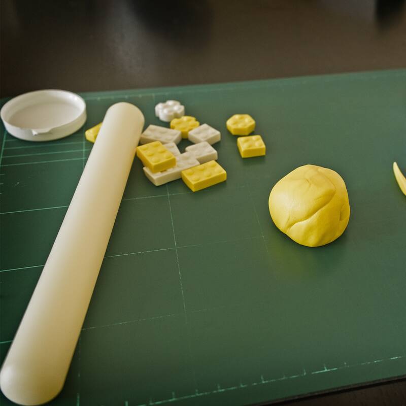 Fondant Rolling Pin with Rings PP Non Stick for Baking, White