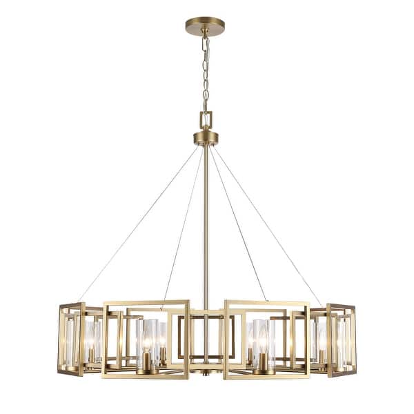 slide 2 of 7, Marco 8-Light Chandelier in Brushed Champagne Bronze with Clear Glass - 8 Light Chandelier